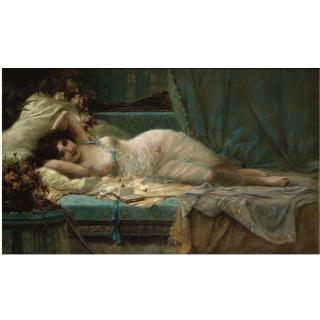 Hans Zatzka - Austrian Reclining Woman