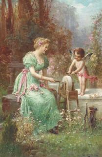Hans Zatzka - Cupid brandishing his arrows