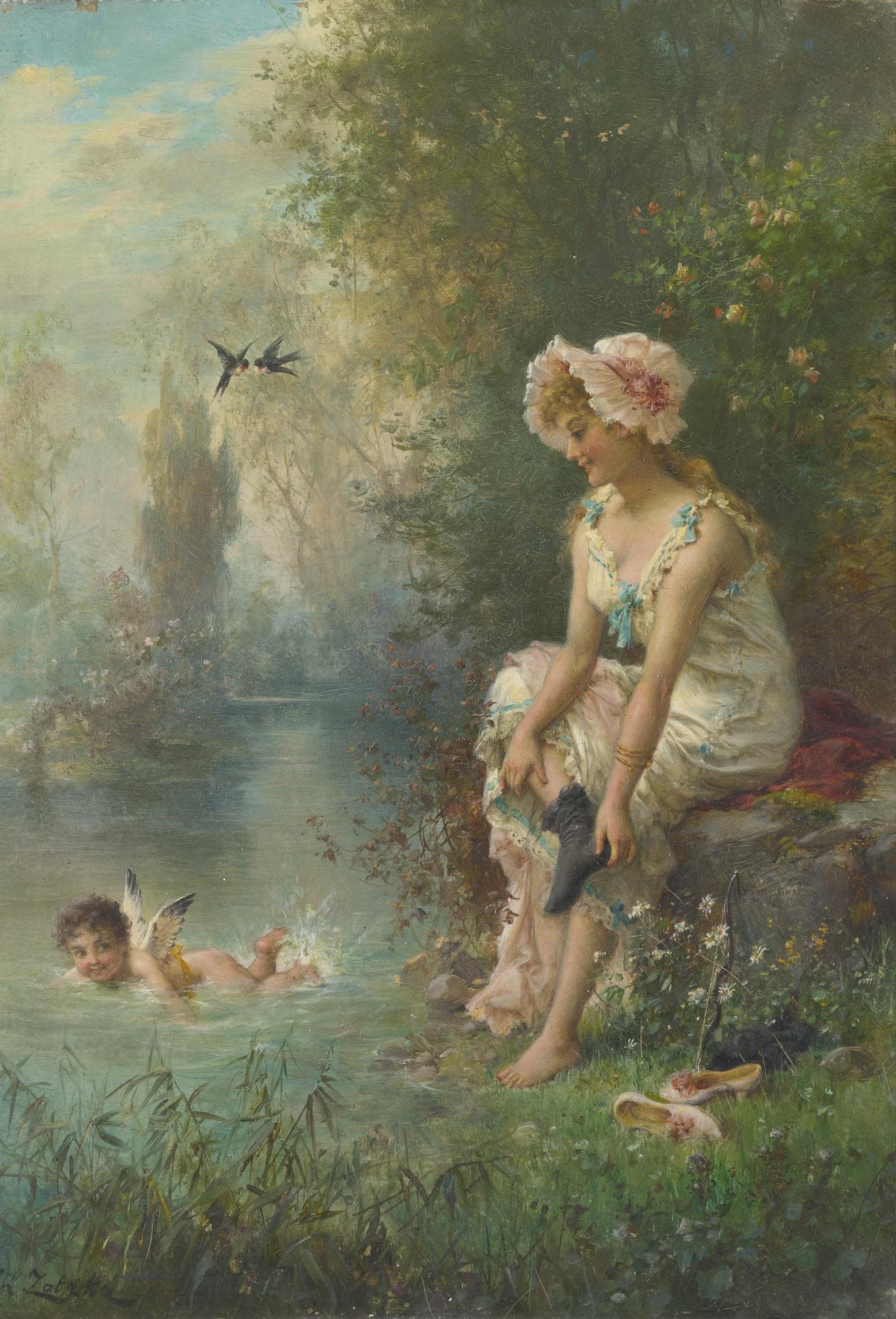 Hans Zatzka - Love By The River\'S Edge