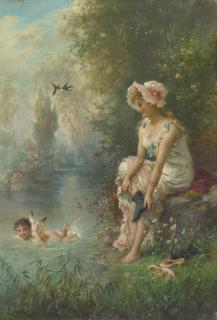 Hans Zatzka - Love By The River\'S Edge