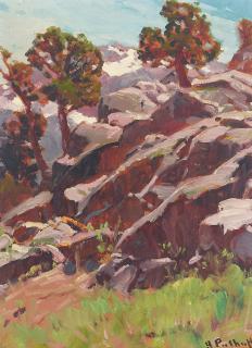 Hanson Puthuff - Sierras 16 x 12 in. framed 18 x 14 in.