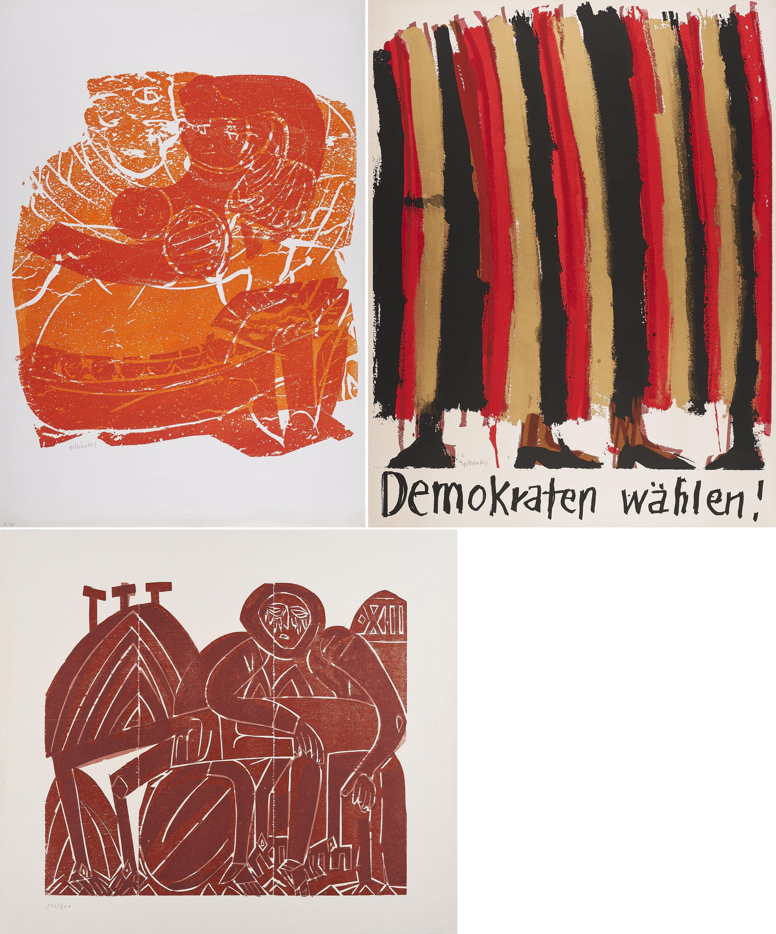 HAP Grieshaber - Konvolut von 3 Druckgrafiken.