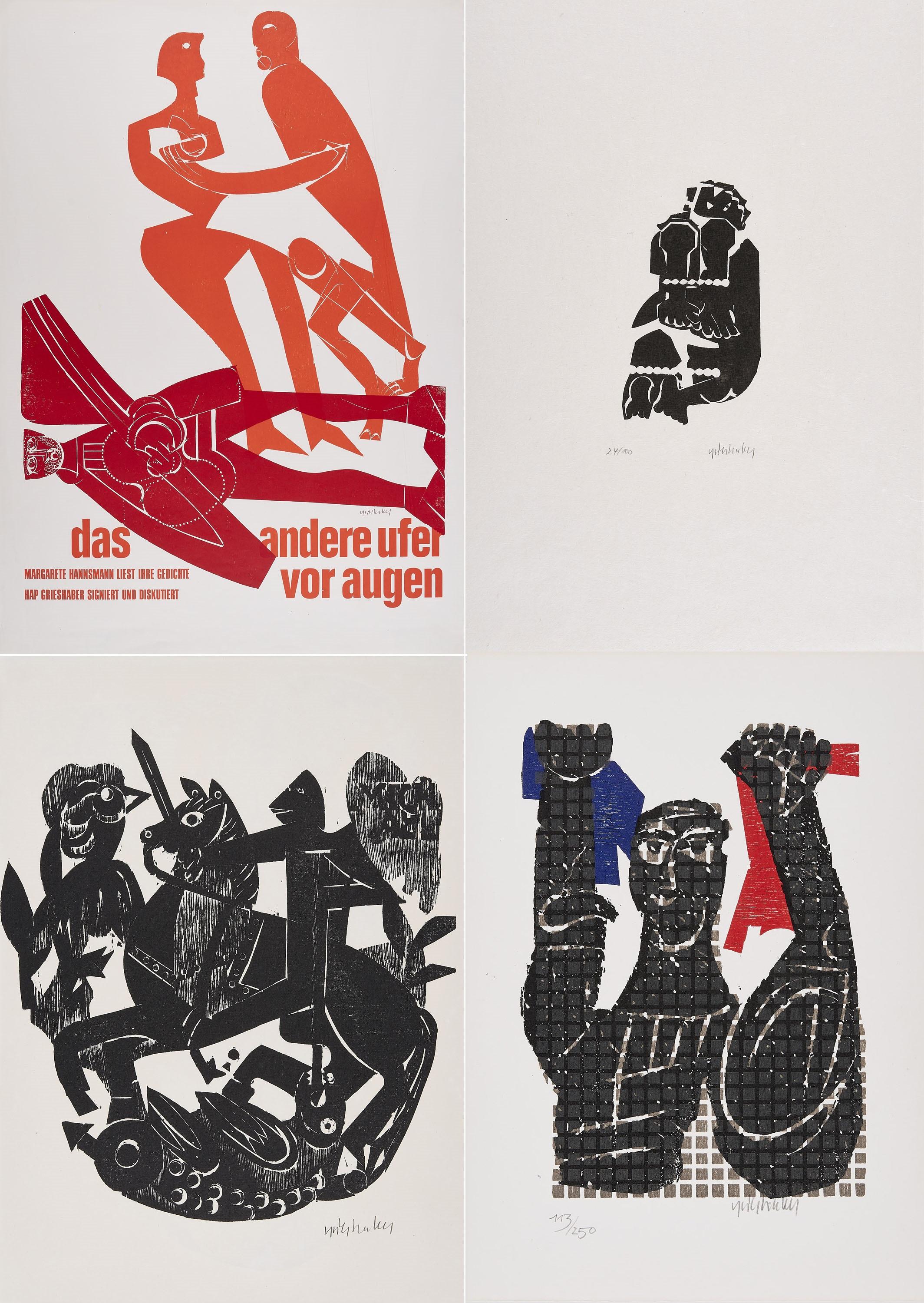 HAP Grieshaber - Konvolut von 4 Druckgrafiken.