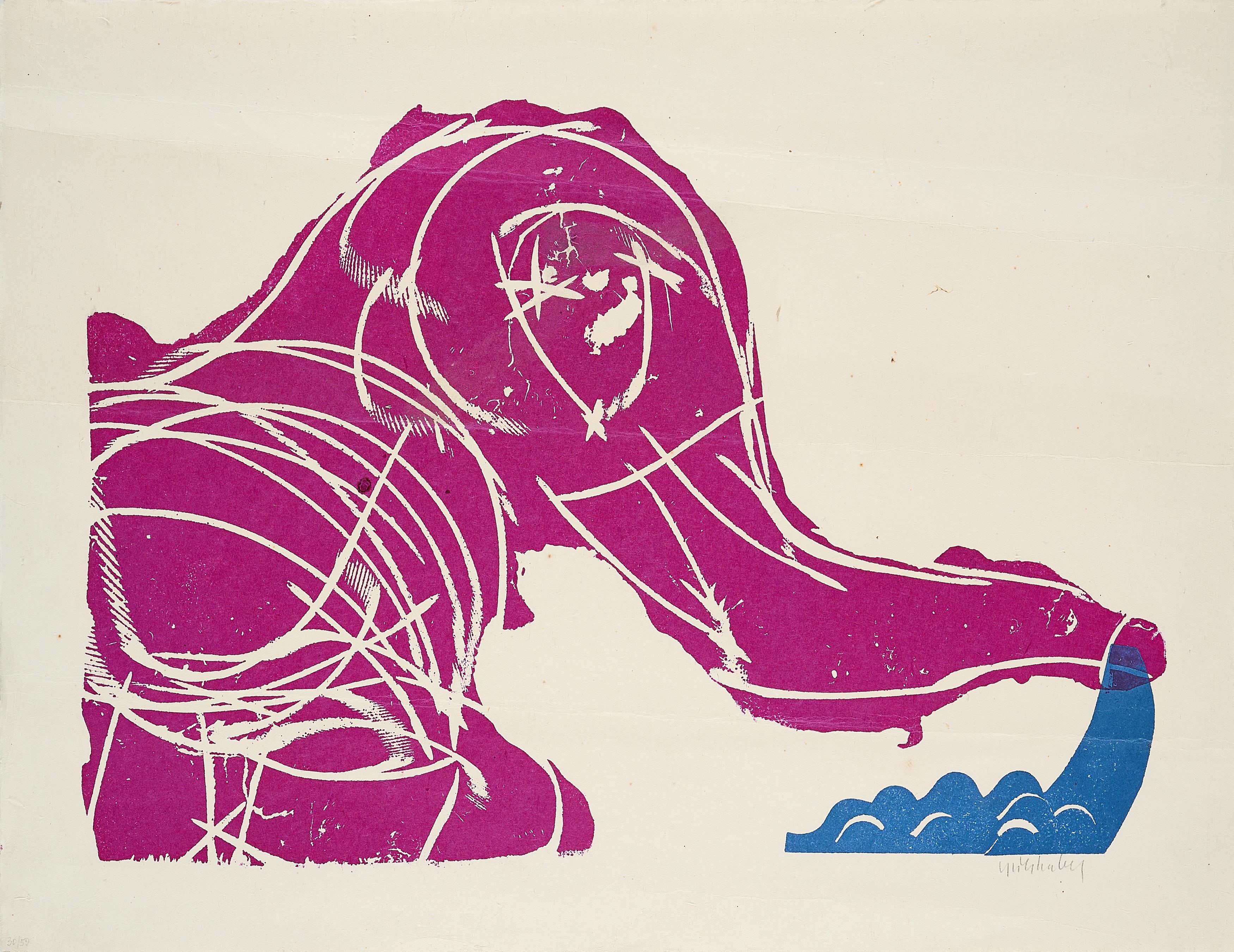 HAP Grieshaber - Planetentrommler (Aus: Der Engel der Geschichte 11/1968).