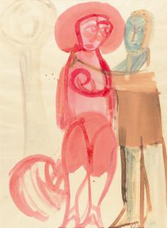 Hap Grieshaber - Recto: 2 Figuren – verso: Figur.