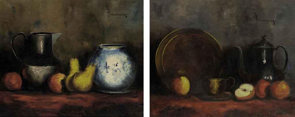 Haralambos Potamianos - Still life with apples and teapot
