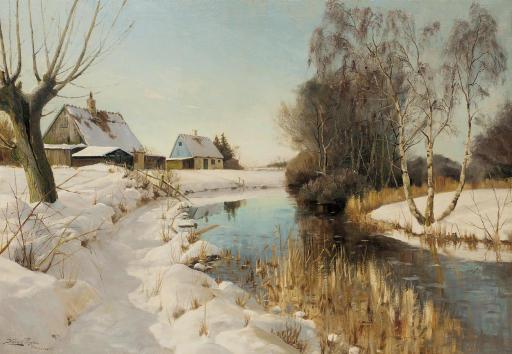 Harald Julius Niels Pryn - A river in the snow