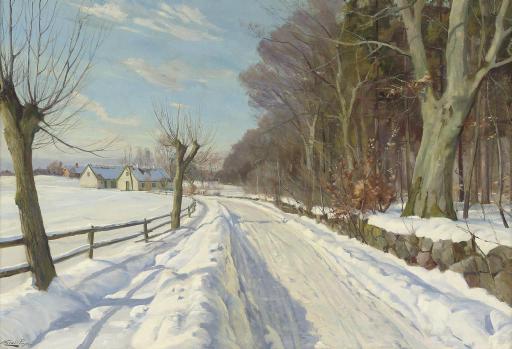Harald Julius Niels Pryn - A village in winter