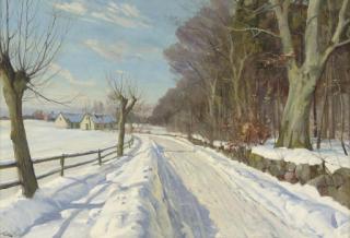 Harald Julius Niels Pryn - A village in winter