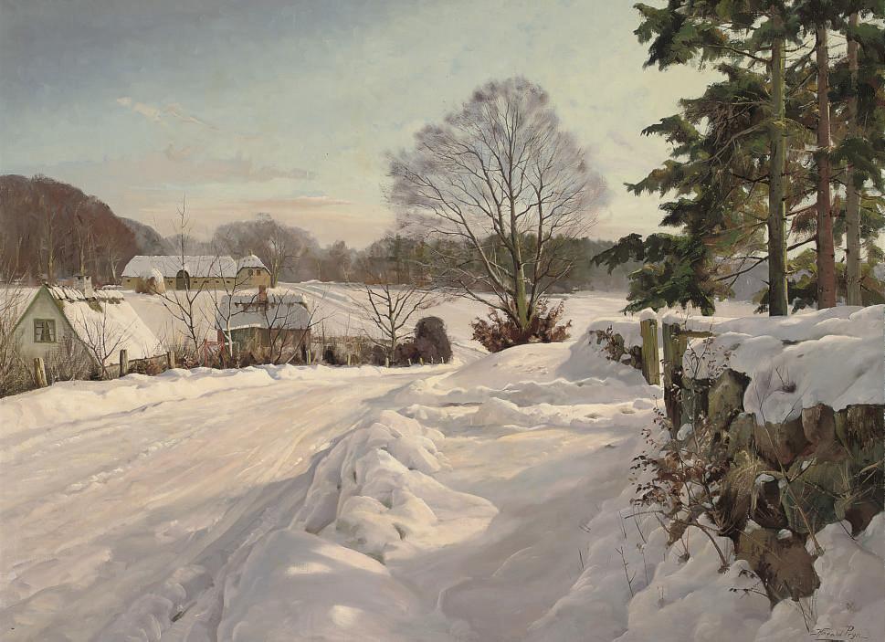 Harald Julius Niels Pryn - Farmsteads in the snow
