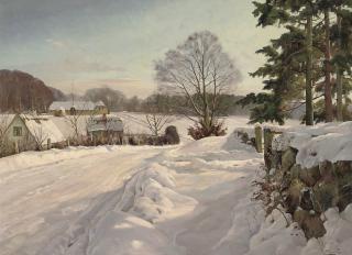 Harald Julius Niels Pryn - Farmsteads in the snow