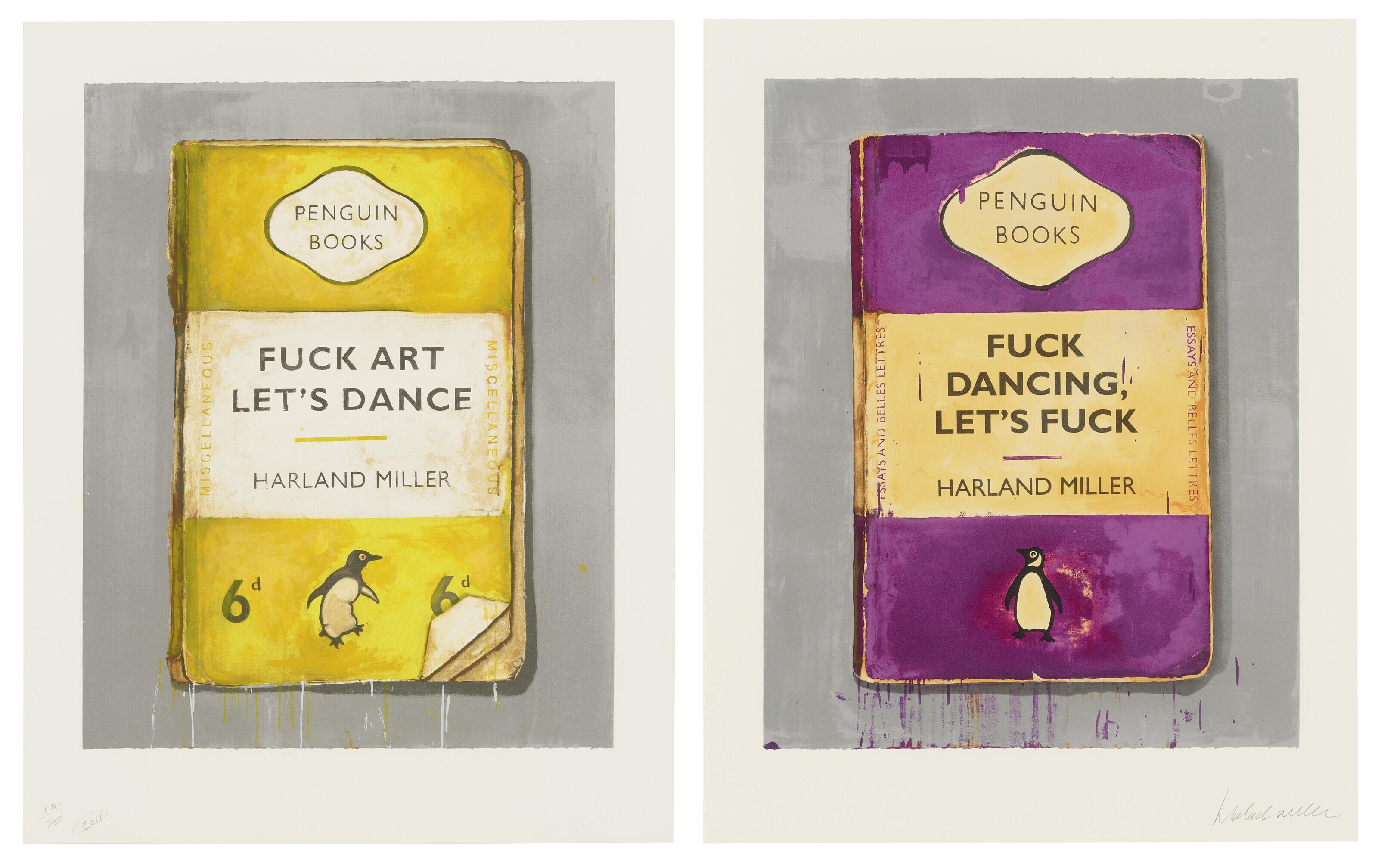 Harland Miller - Fuck Art, Let\'s Dance and Fuck Dancing, Let\'s Fuck (Diptych)