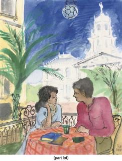 Harm Kamerlingh Onnes - A Couple On A Terrace In A Mediterranean Town