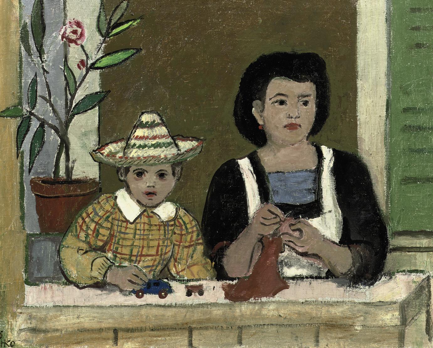 Harm Kamerlingh Onnes - Mother and Son on a Porch