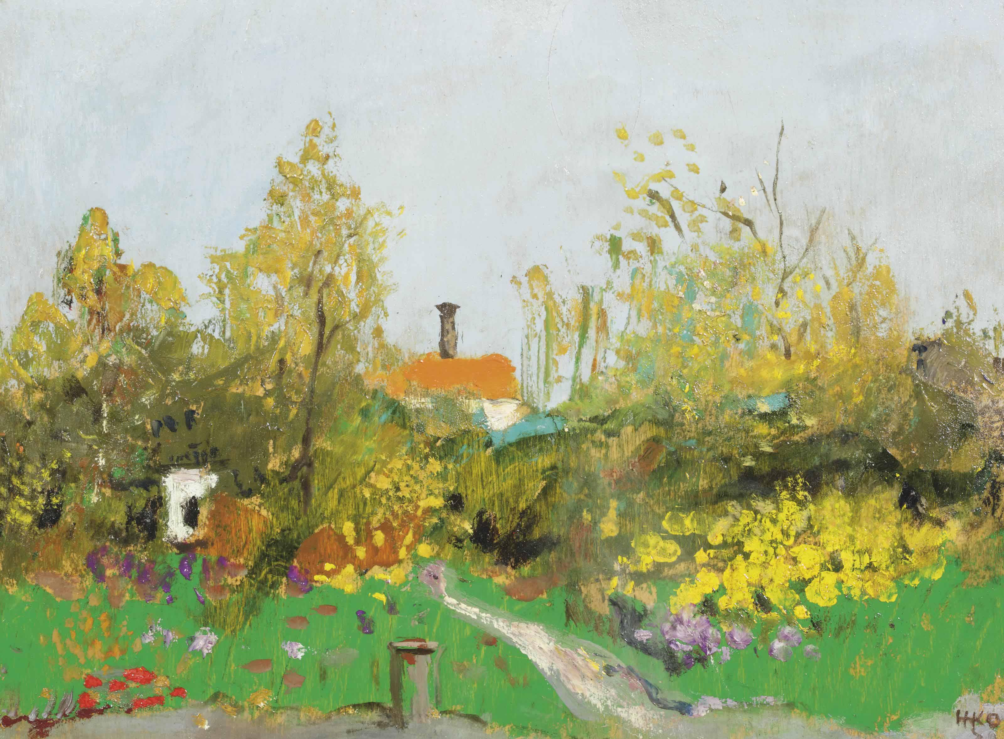 Harm Kamerlingh Onnes - Voorjaar; the artist\'s holiday cottage, Terschelling