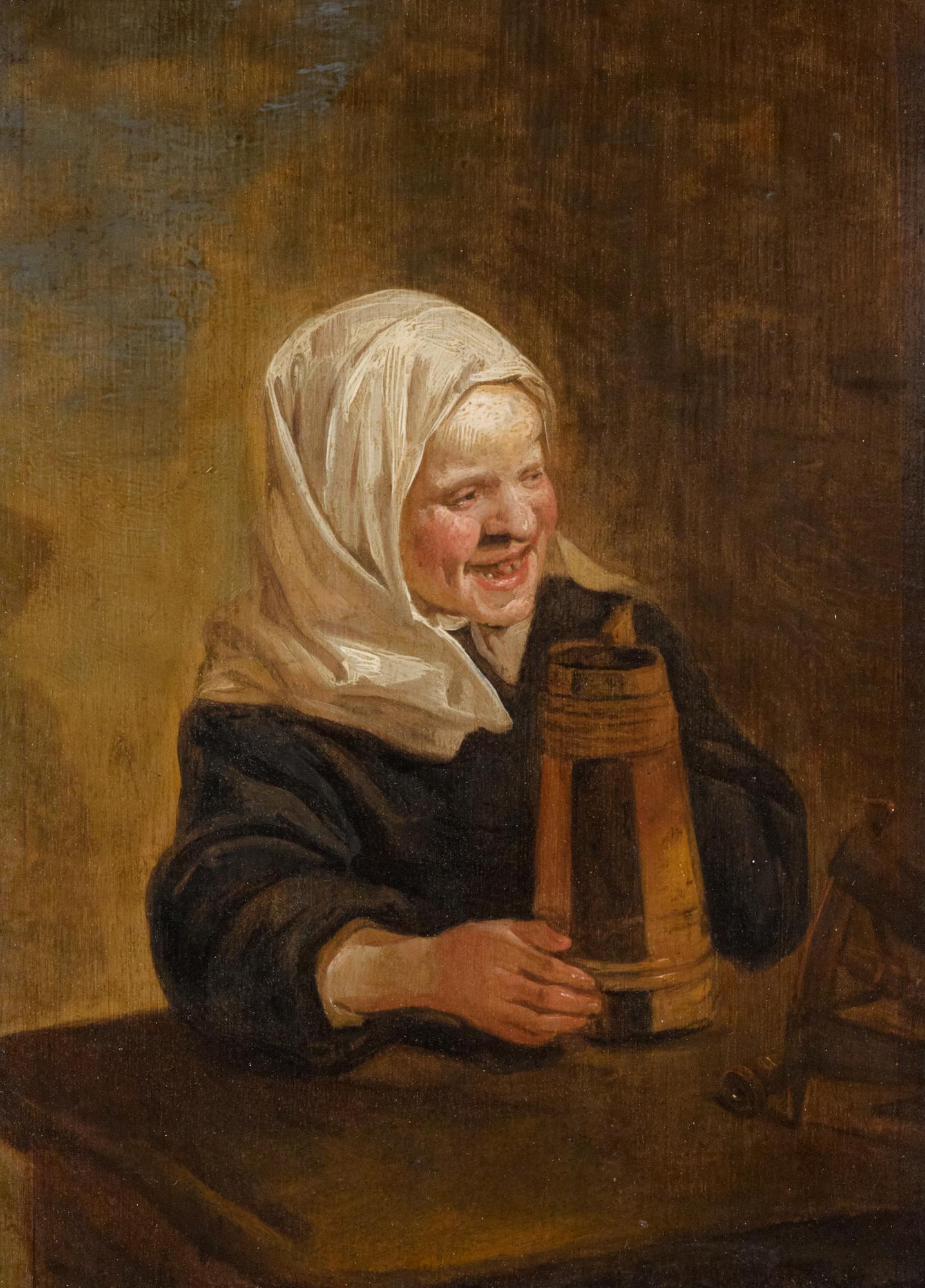 Harmen Hals - A Young Peasant Girl With A Beer Jug