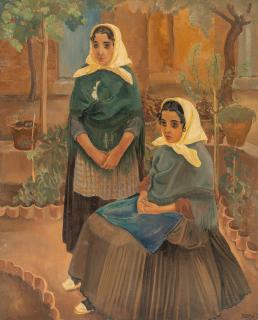 Harmen Hermanus Meurs - Zwei junge Südländerinnen im Garten