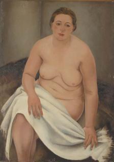 Harmen Meurs - A seated nude with drapery