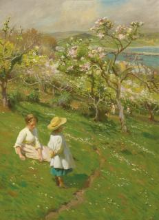 Harold C. Harvey - British springtime In The Orchard