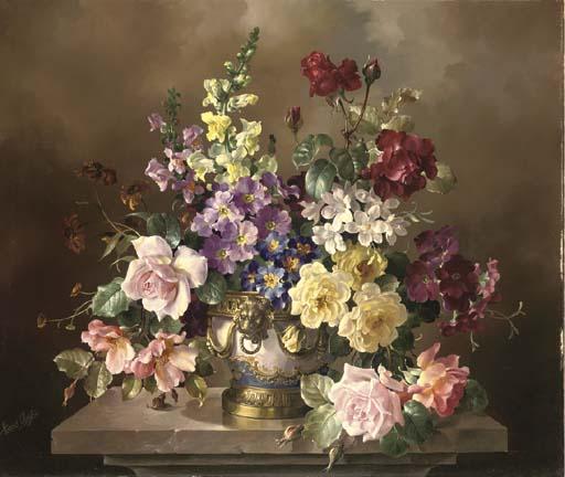 Harold Clayton - Flowers In A Blue And Ormolu Vase