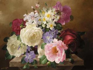 Harold Clayton - Spring Flowers in a white Vase