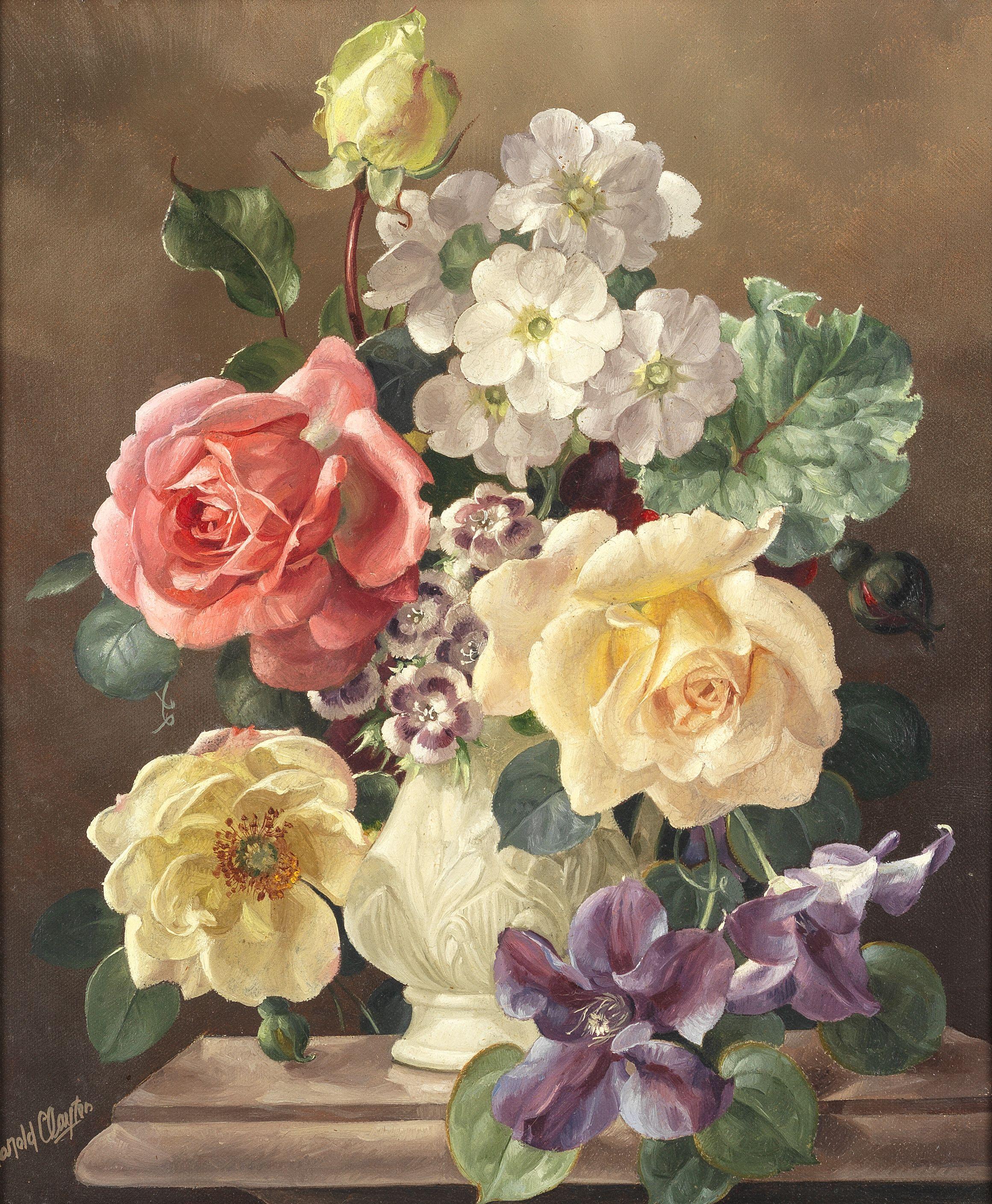 Harold Clayton - Still life of flowers