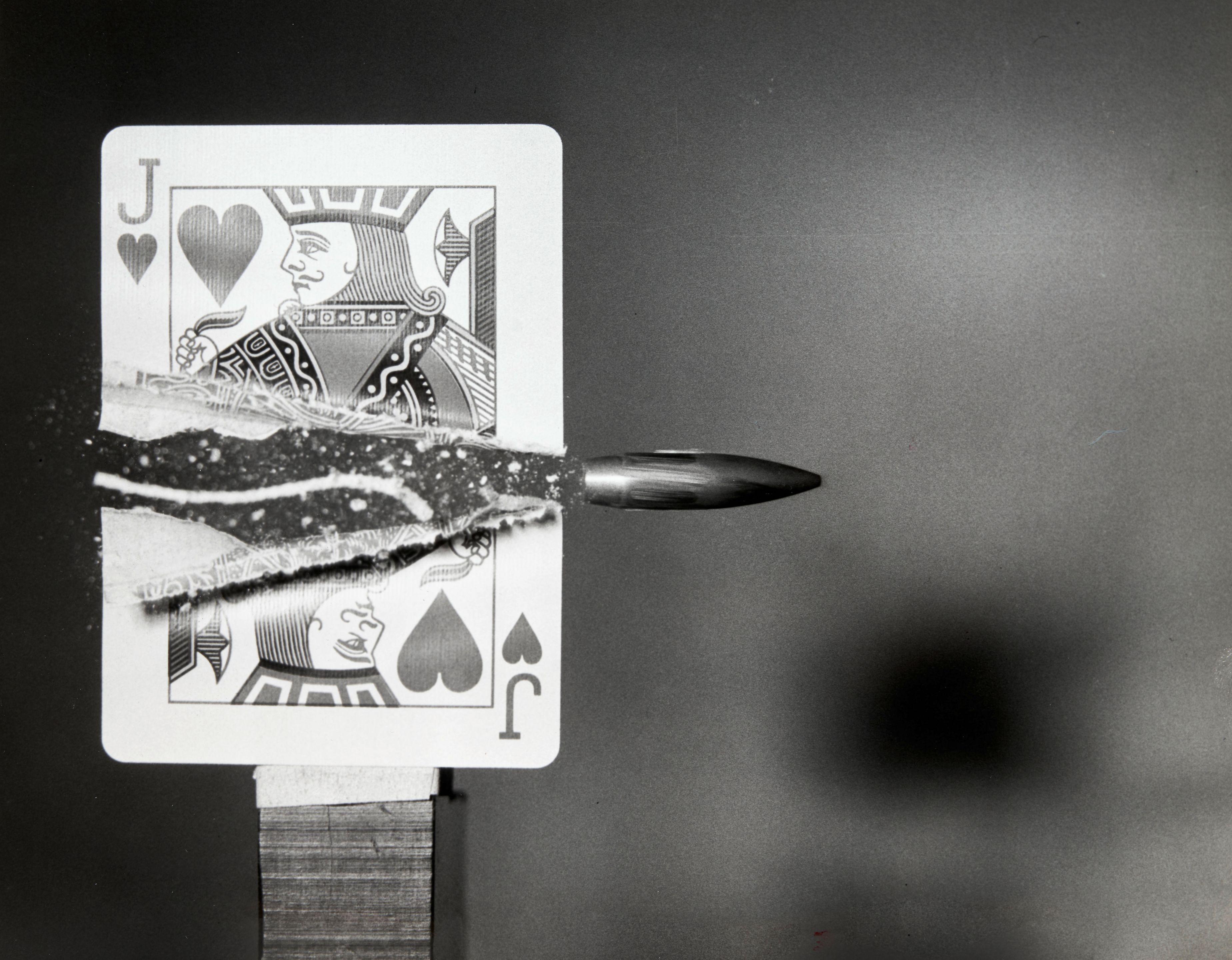 Harold Edgerton - Three Photographs including: Cutting the Card Quickly (Jack of Hearts) 3