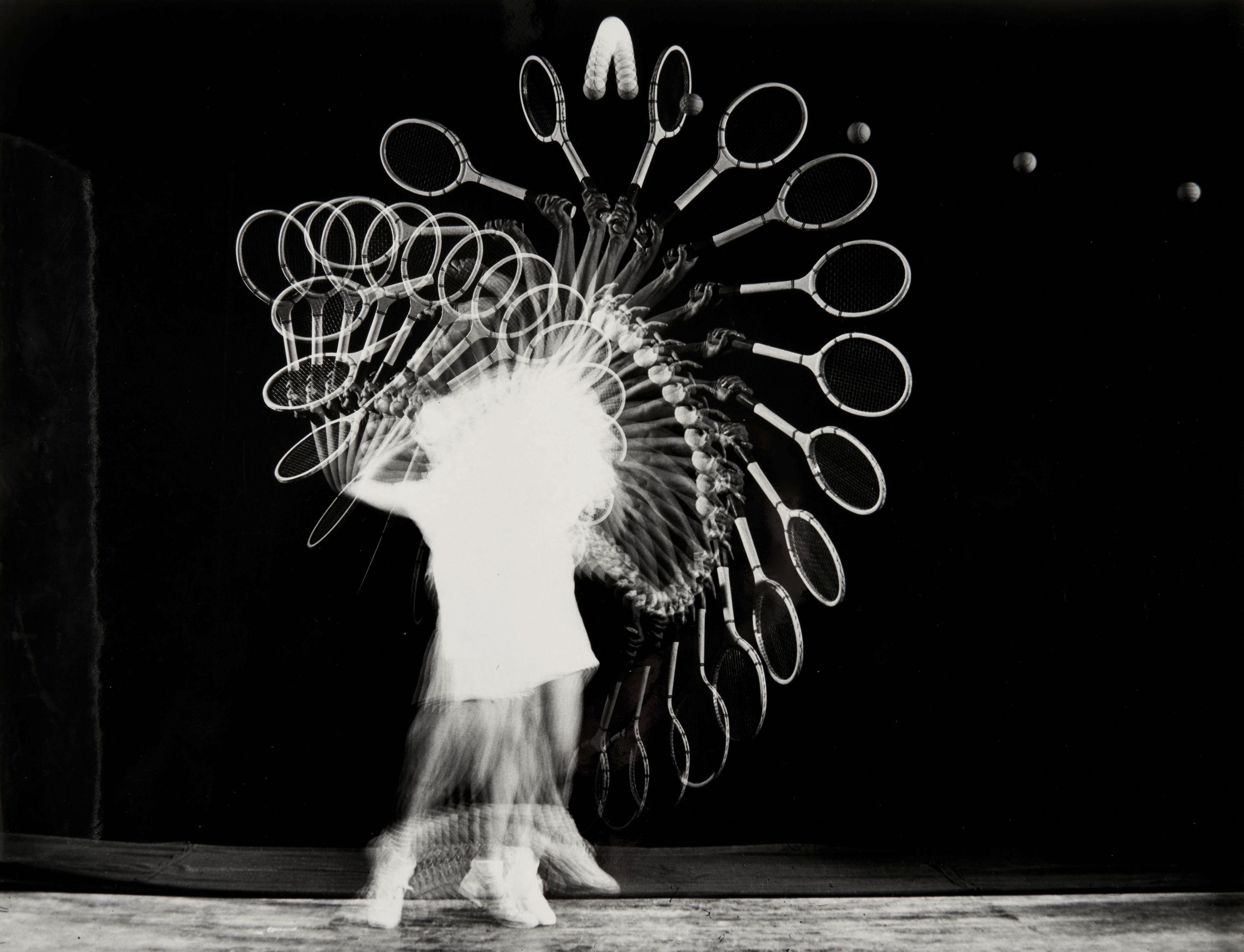 Harold Edgerton - Three Photographs including: Gussie Moran Tennis Serve Multiflash 3