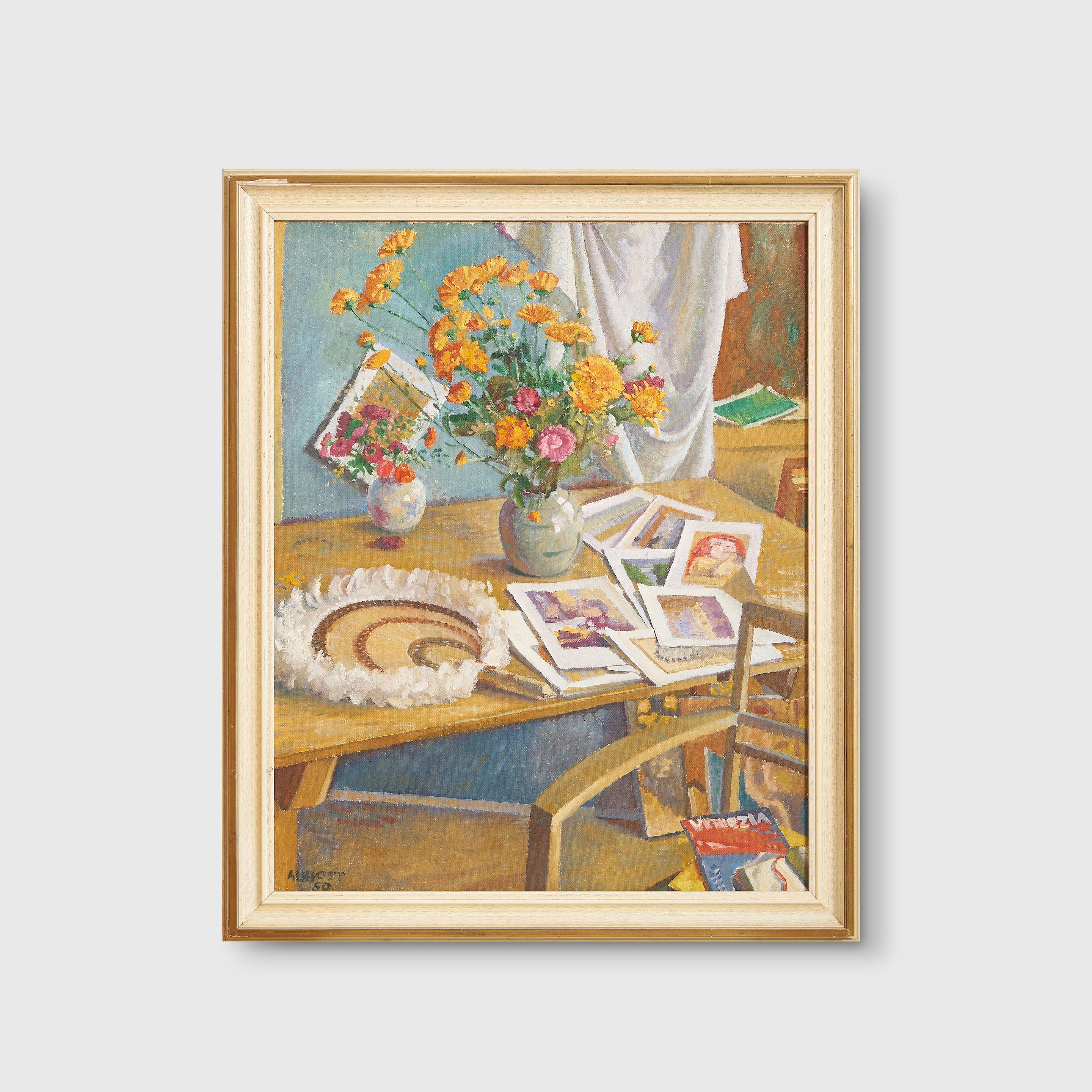 Harold Frederick Abbott - Still Life with Feather and Fan, 1950