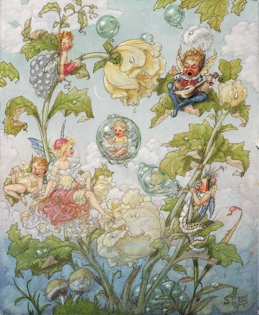 Harold Gaze - Lute Player and Fairies