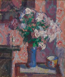 Harold Gilman - Roses In A Blue Vase