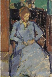 Harold Gilman - The Blue Dress; Sylvia Gilman