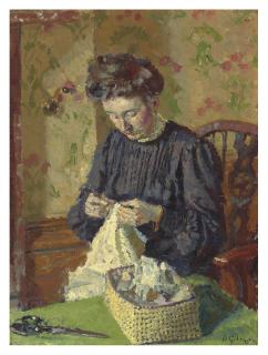 Harold Gilman - Woman Sewing