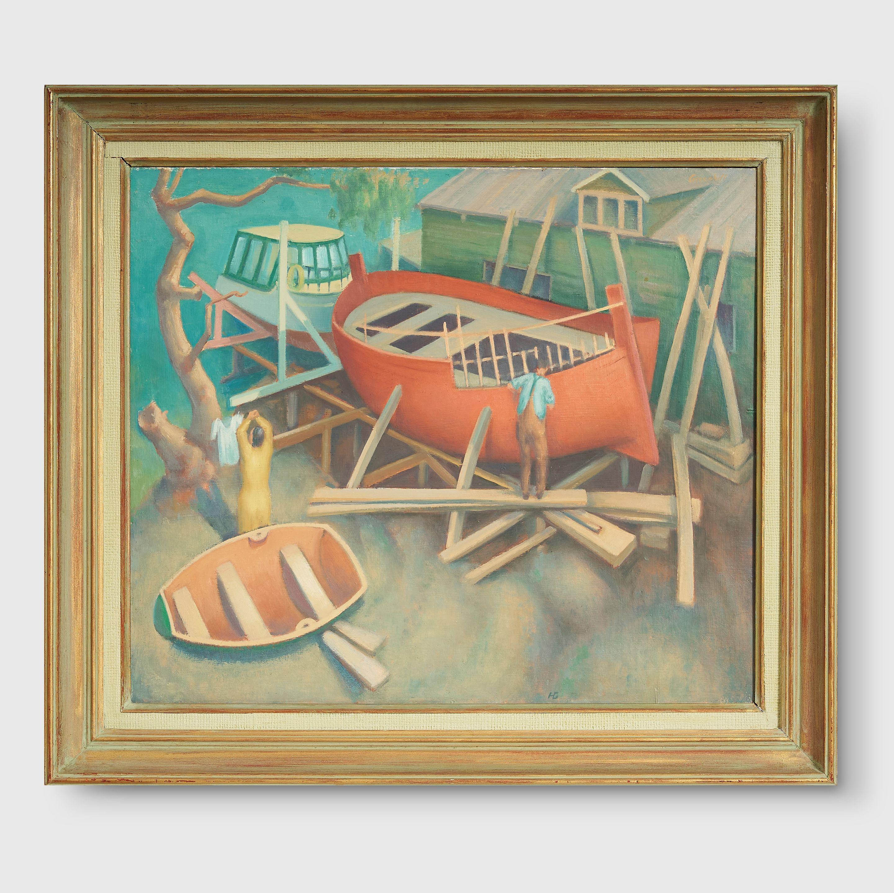 Harold Greenhill - Boat Construction at North Harbour, 1946