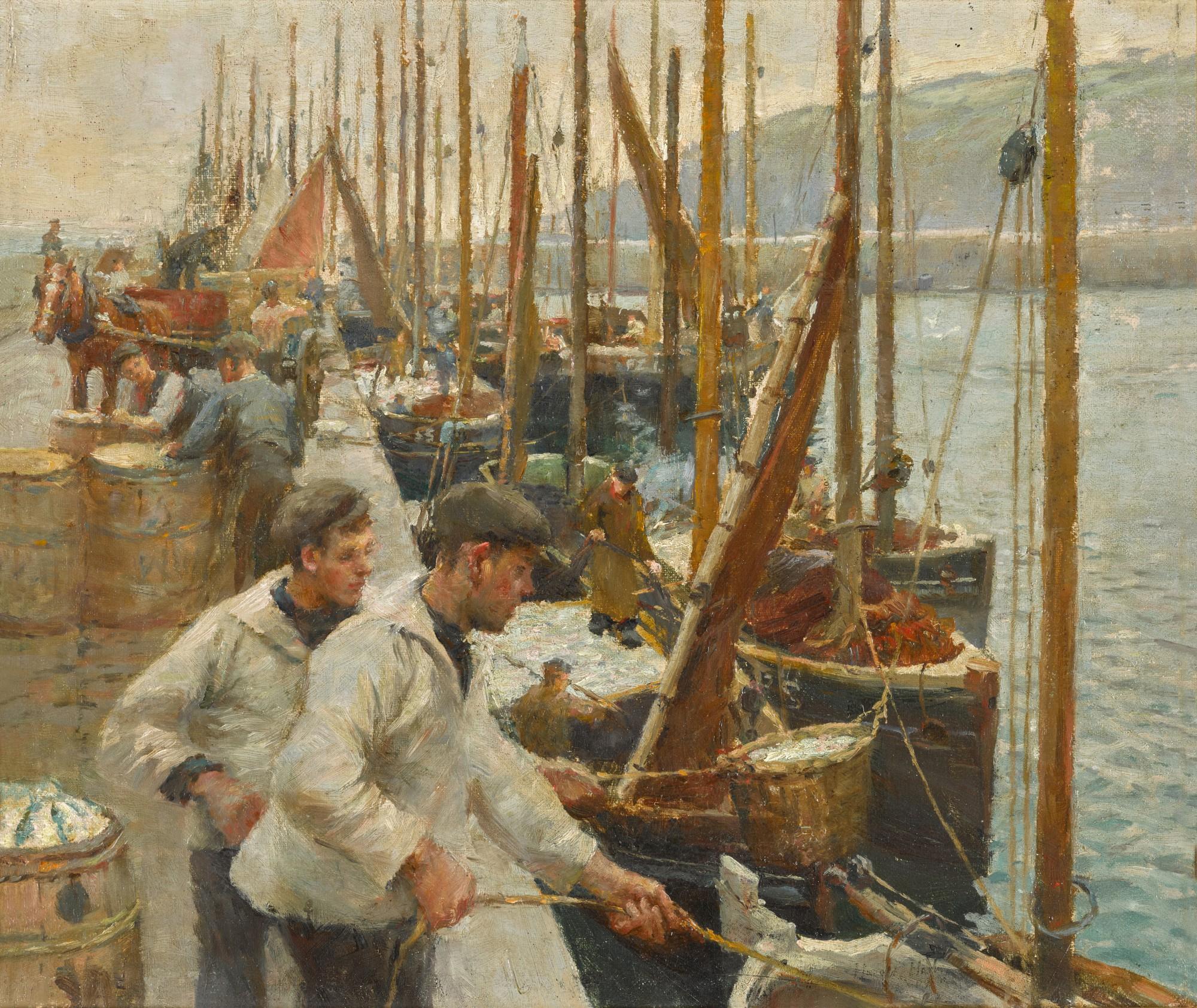 Harold Harvey - Fishing Boats, Newlyn