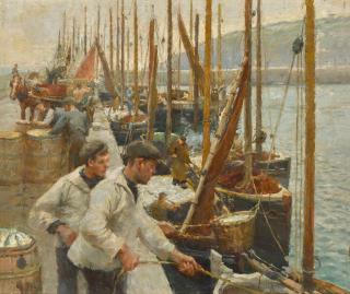 Harold Harvey - Fishing Boats, Newlyn