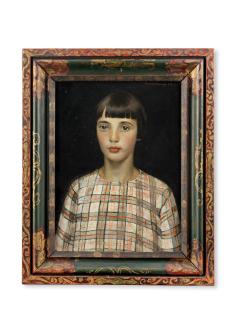 Harold Harvey - Portrait Of A Girl In A Checked Blouse
