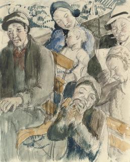 Harold Harvey - Study For \'The Top of The Bus\'