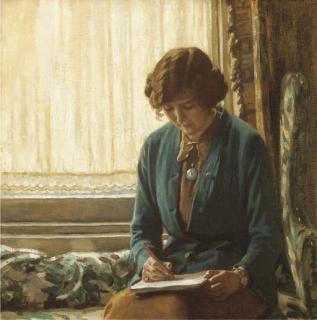 Harold Knight, R.A. - Portrait of Dame Laura Knight sketching