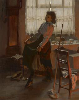 Harold Knight, R.A. - When the cat\'s away