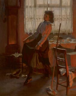 Harold Knight, R.A. - When The Cat\'S Away