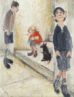 Harold Riley - Three Children with Dog