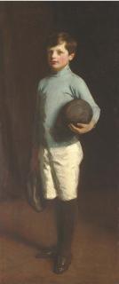 Harold Speed - Portrait of John Ellison McCartney, full-length, holding a football