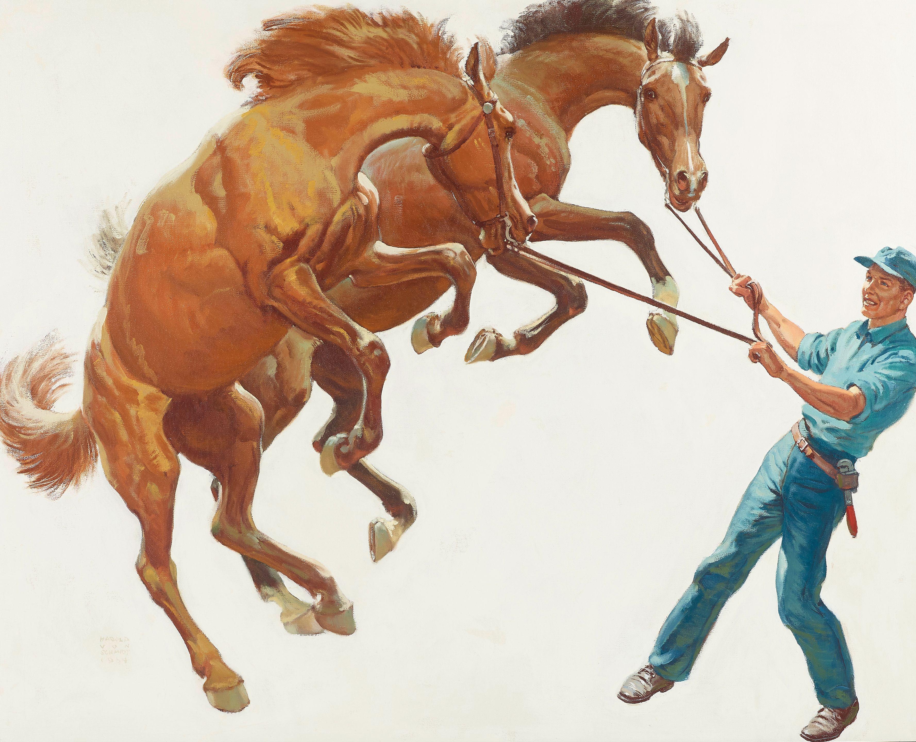 Harold Von Schmidt - Breaking the Bronco