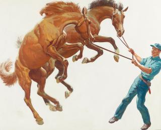 Harold Von Schmidt - Breaking the Bronco