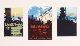 Harold Von Schmidt - Lake Tahoe, High Sierra Mountains (a group of three advertising studies)