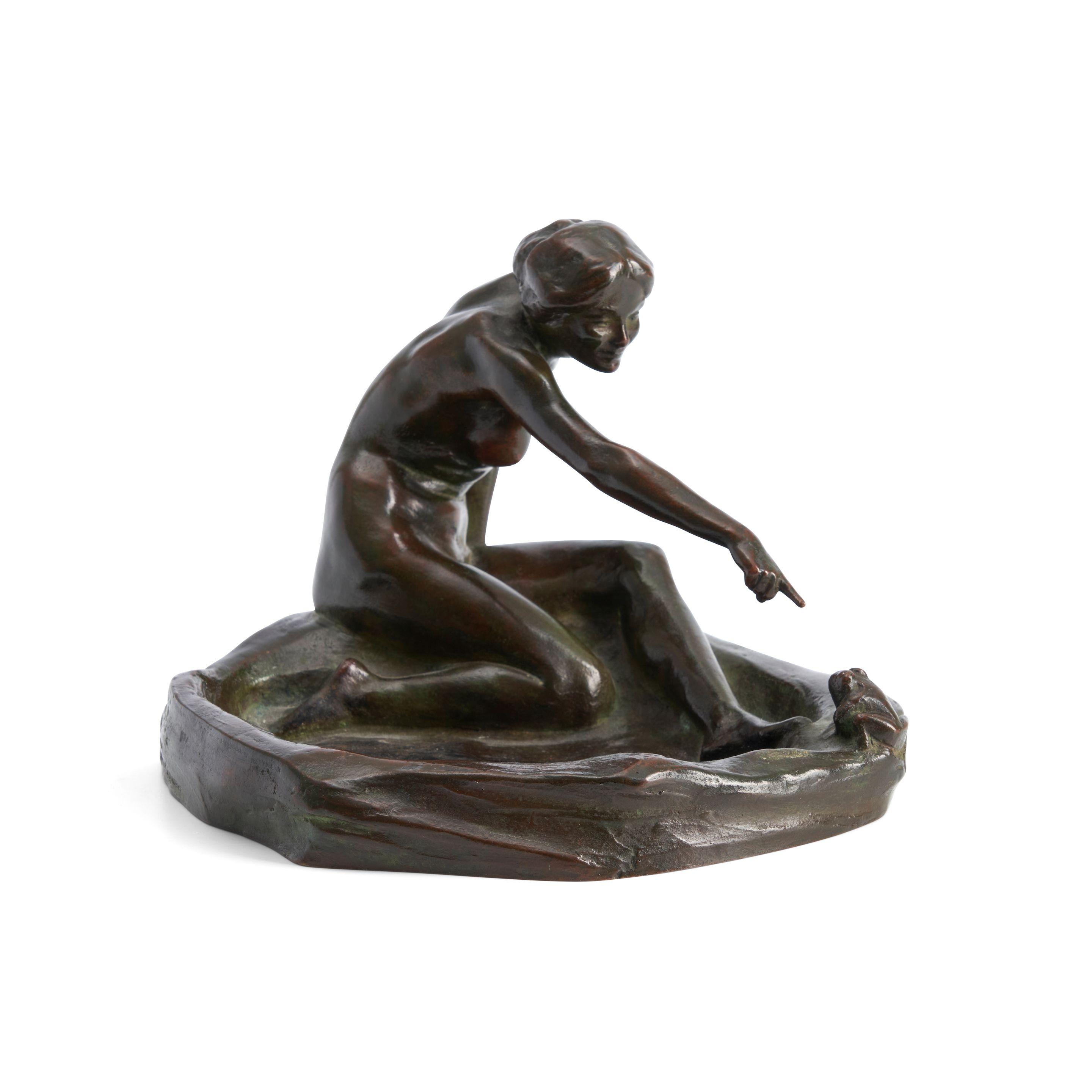 Harriet Whitney Frishmuth - Girl with a Frog (Frog Ashtray)