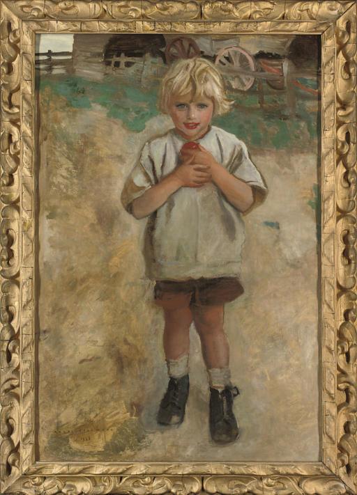 Harrington Mann - A Young Boy With An Apple