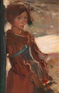 Harrington Mann - Young girl with flowers