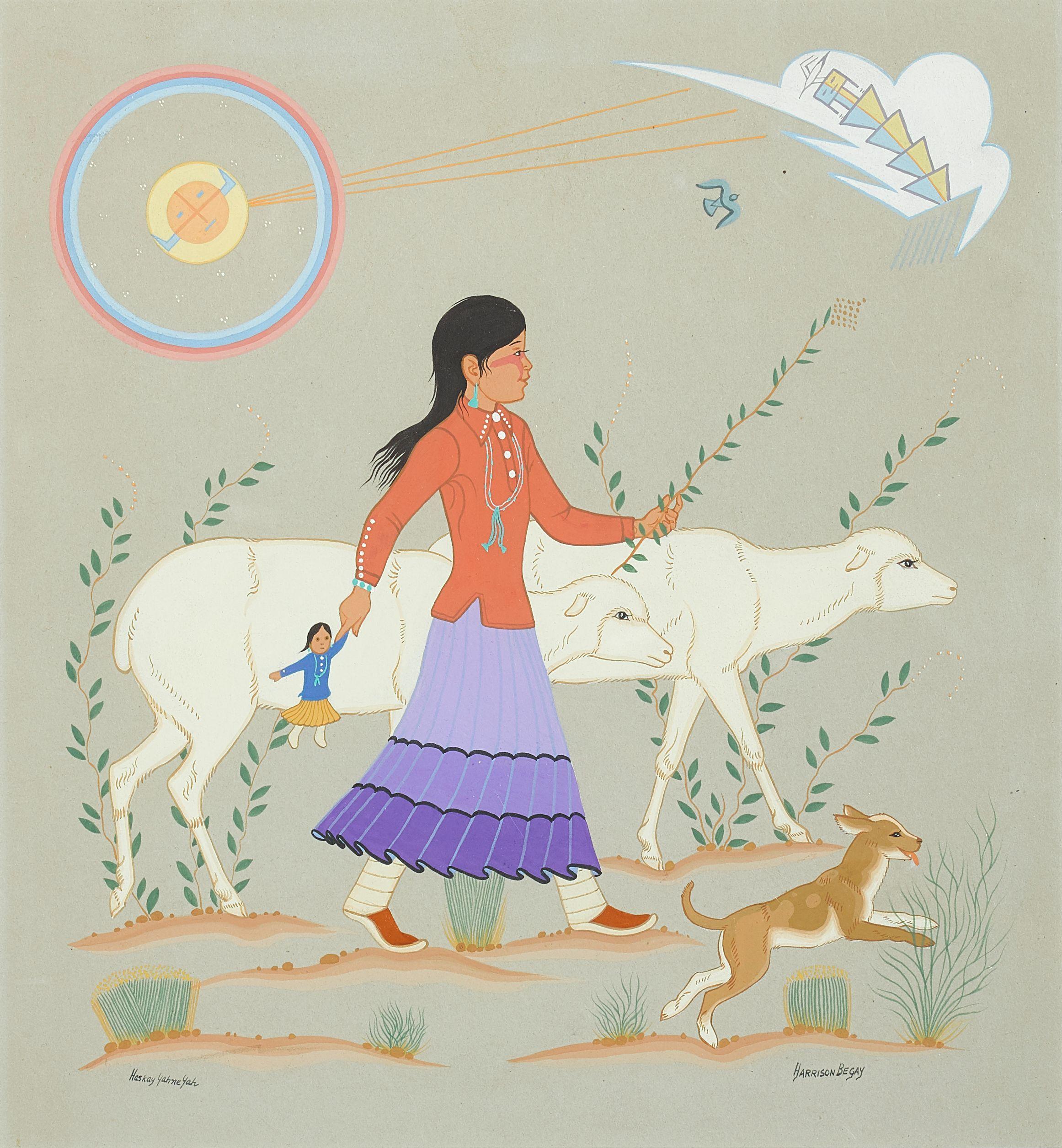 Harrison Begay - A Harrison Begay (Haskay Yahne Yah) Painting